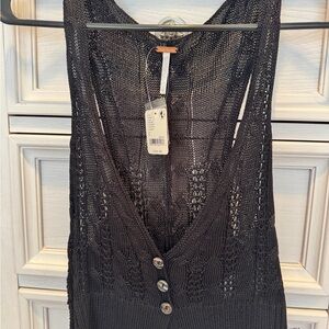 Free People Black Knit Vest
